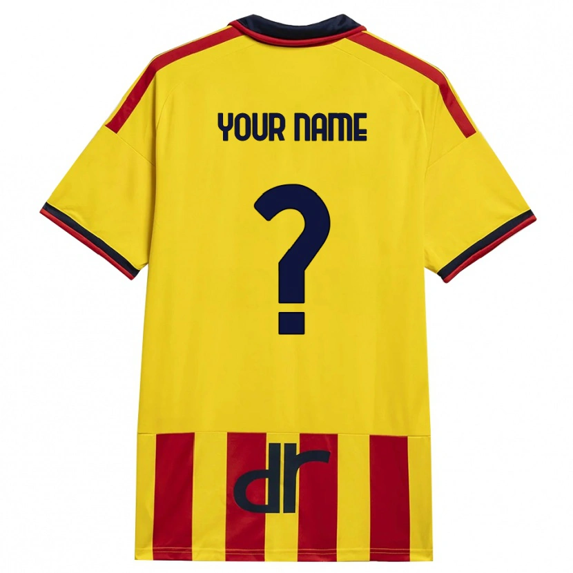 Danxen Mænd Dit Navn #0 Gul Rød Hjemmebane Spillertrøjer 2026/27 Trøje T-Shirt