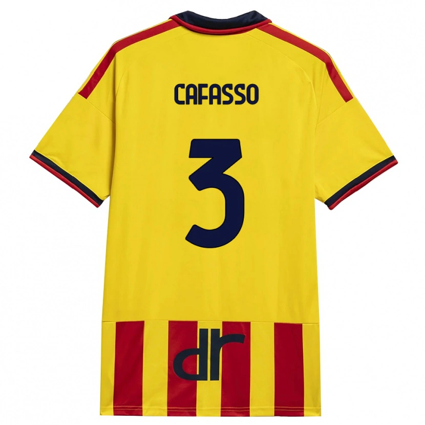 Danxen Mænd Giuseppe Cafasso #3 Gul Rød Hjemmebane Spillertrøjer 2026/27 Trøje T-Shirt