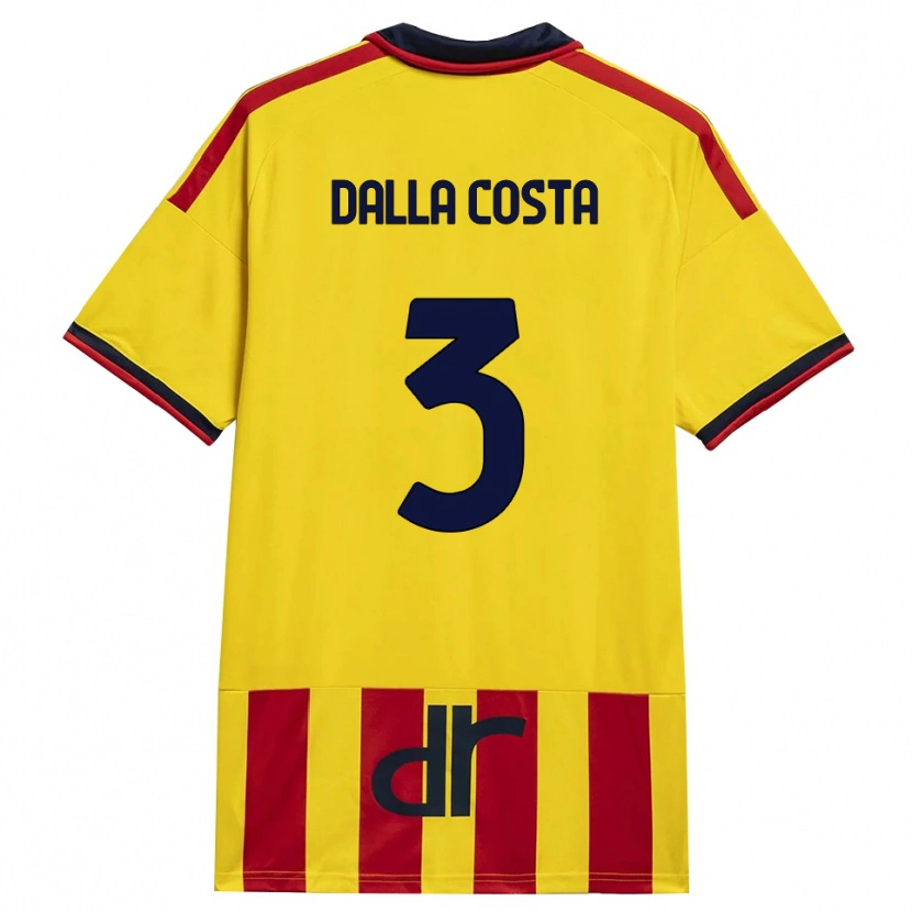 Danxen Mænd Luca Dalla Costa #3 Gul Rød Hjemmebane Spillertrøjer 2026/27 Trøje T-Shirt
