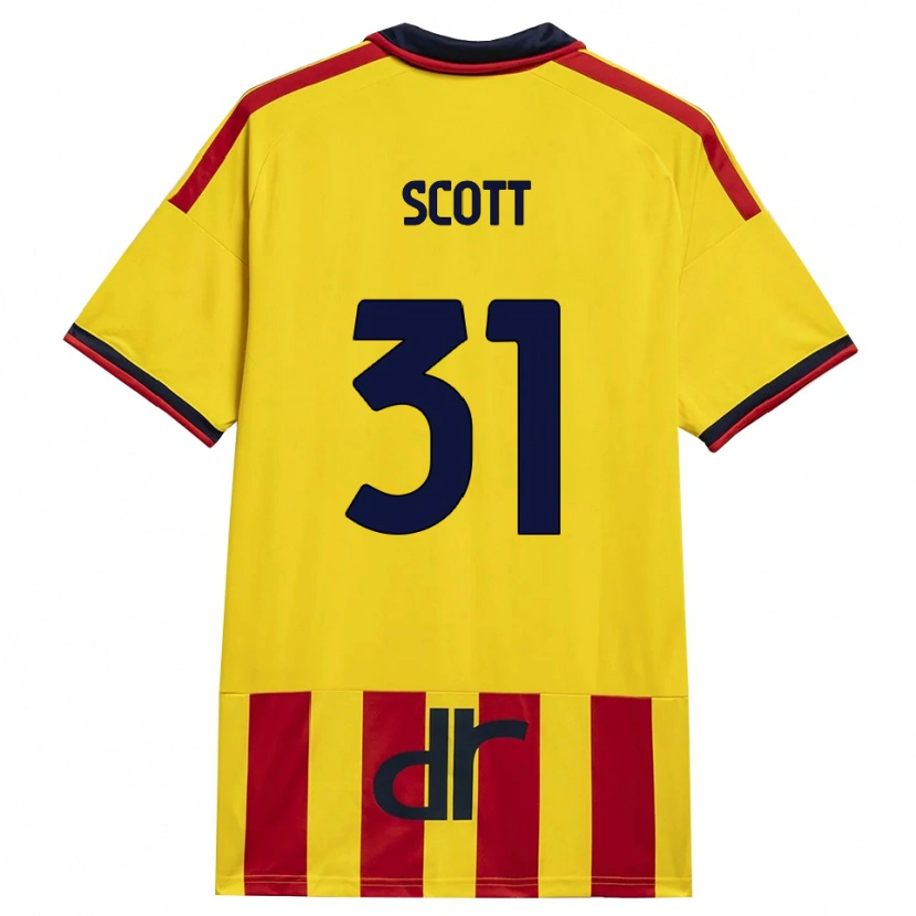 Danxen Mænd Elijah Scott #31 Gul Rød Hjemmebane Spillertrøjer 2026/27 Trøje T-Shirt