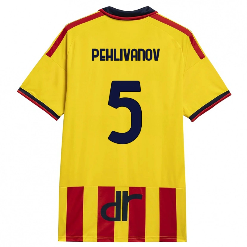 Danxen Mænd Cristian Pehlivanov #5 Gul Rød Hjemmebane Spillertrøjer 2026/27 Trøje T-Shirt