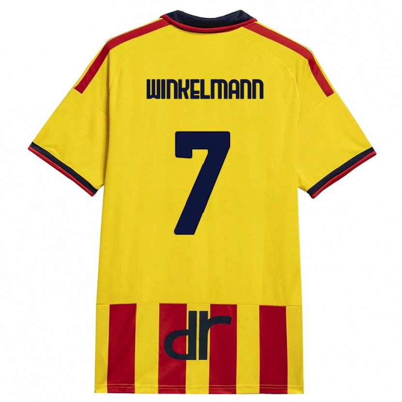 Danxen Mænd Till Winkelmann #7 Gul Rød Hjemmebane Spillertrøjer 2026/27 Trøje T-Shirt