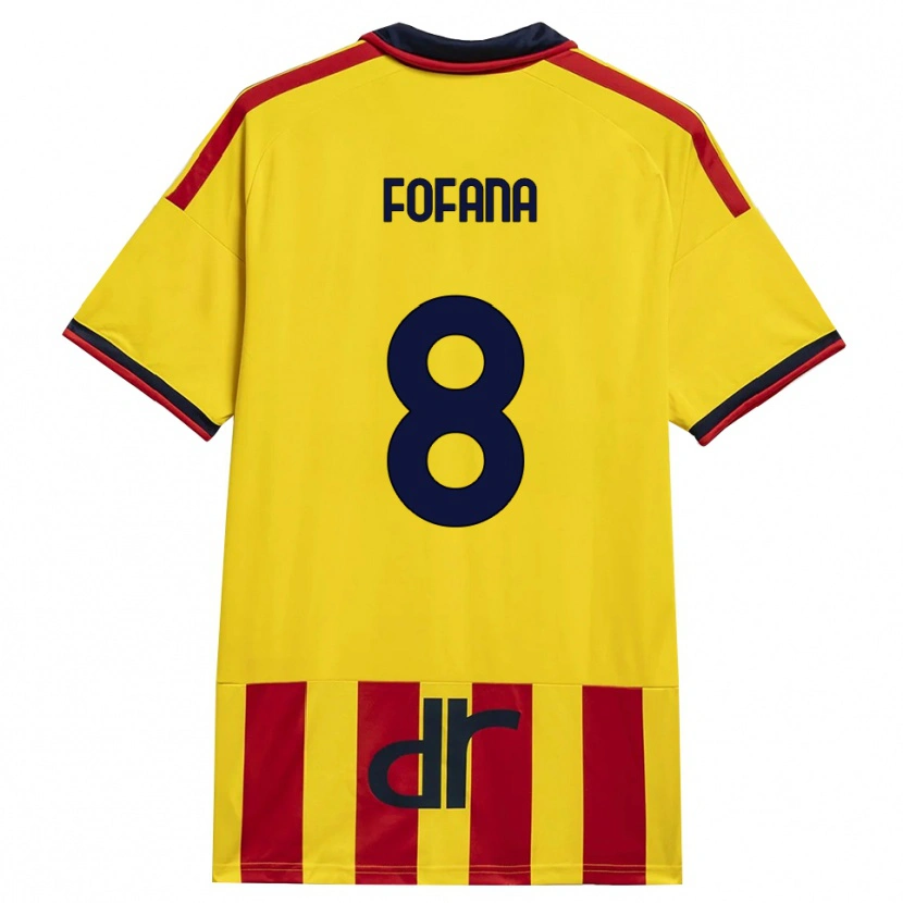 Danxen Mænd Sadik Fofana #8 Gul Rød Hjemmebane Spillertrøjer 2026/27 Trøje T-Shirt