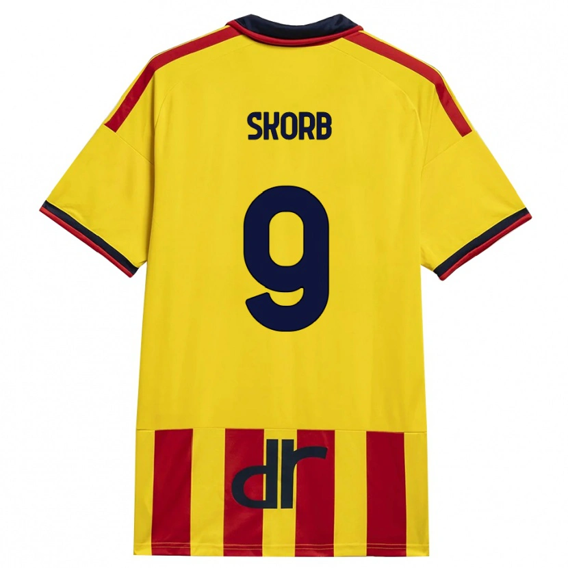Danxen Mænd Filip Skorb #9 Gul Rød Hjemmebane Spillertrøjer 2026/27 Trøje T-Shirt