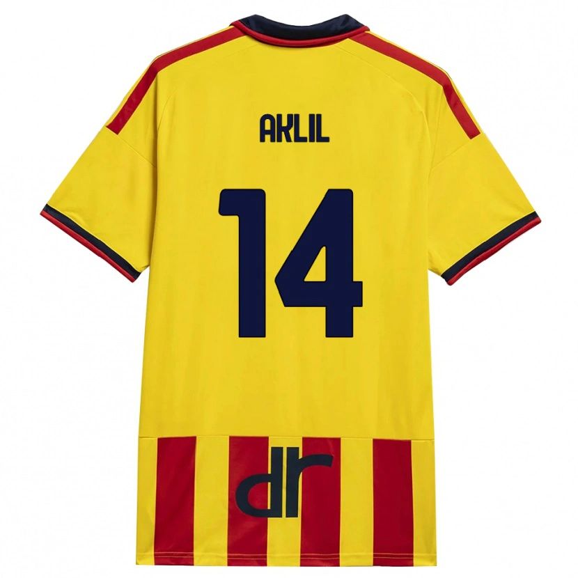 Danxen Mænd Lino Aklil #14 Gul Rød Hjemmebane Spillertrøjer 2026/27 Trøje T-Shirt