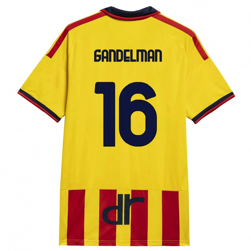 Danxen Mænd Omri Gandelman #16 Gul Rød Hjemmebane Spillertrøjer 2026/27 Trøje T-Shirt
