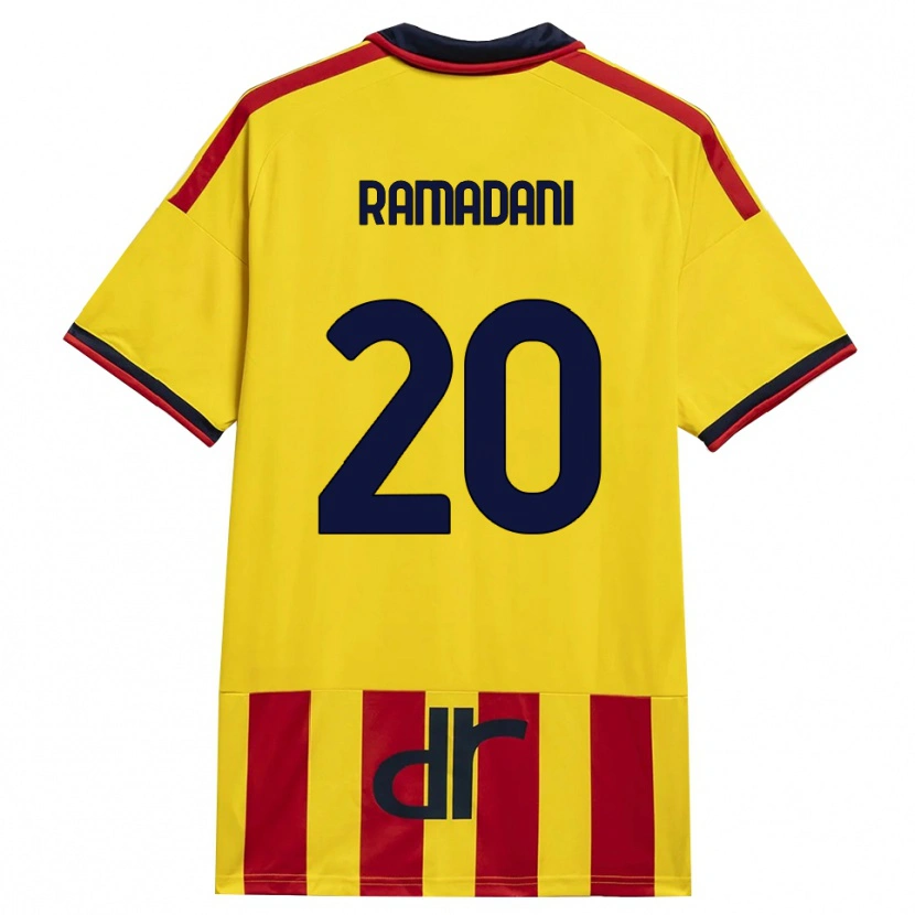 Danxen Mænd Ylber Ramadani #20 Gul Rød Hjemmebane Spillertrøjer 2026/27 Trøje T-Shirt