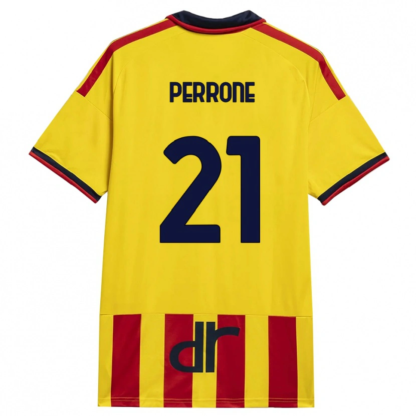 Danxen Mænd Samuele Perrone #21 Gul Rød Hjemmebane Spillertrøjer 2026/27 Trøje T-Shirt