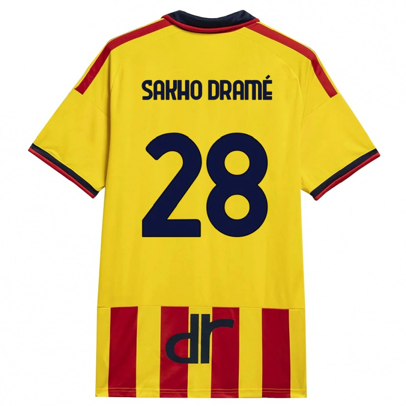 Danxen Mænd Samba Sakho Dramé #28 Gul Rød Hjemmebane Spillertrøjer 2026/27 Trøje T-Shirt