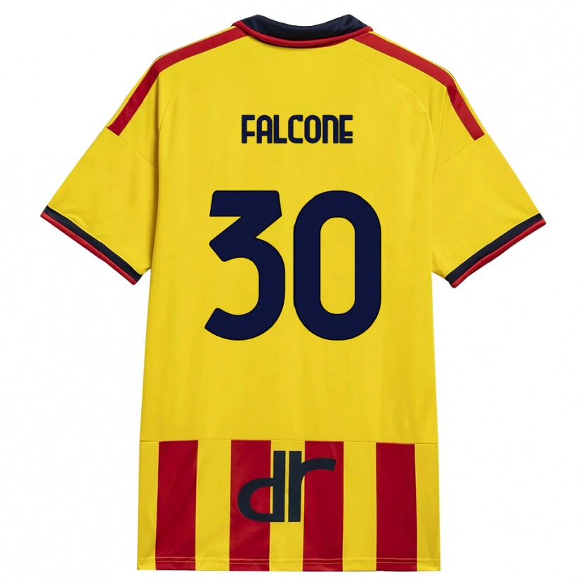 Danxen Mænd Wladimiro Falcone #30 Gul Rød Hjemmebane Spillertrøjer 2026/27 Trøje T-Shirt