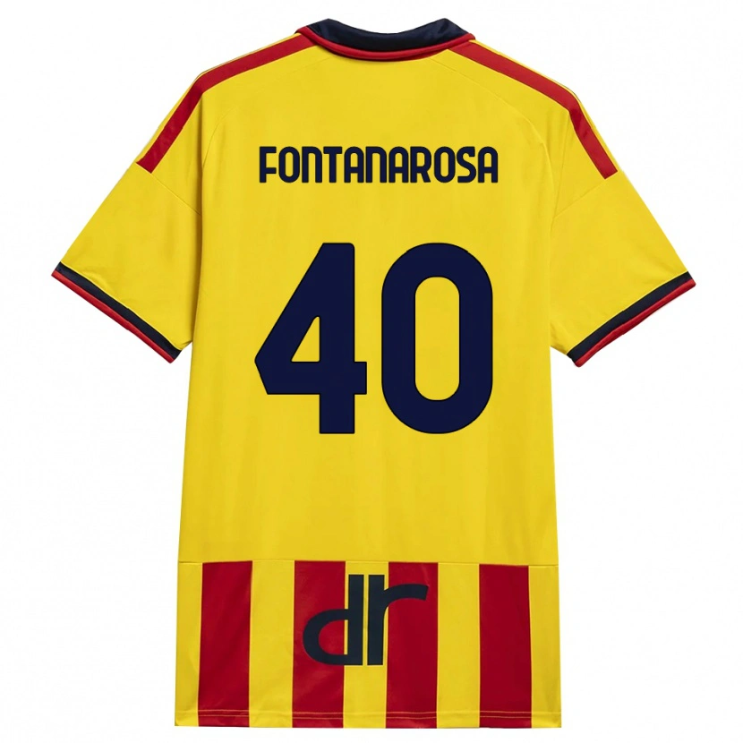 Danxen Mænd Andrea Fontanarosa #40 Gul Rød Hjemmebane Spillertrøjer 2026/27 Trøje T-Shirt