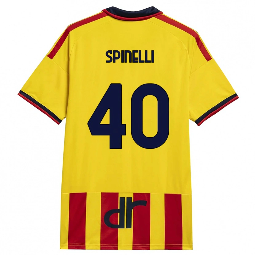 Danxen Mænd Nicolò Spinelli #40 Gul Rød Hjemmebane Spillertrøjer 2026/27 Trøje T-Shirt