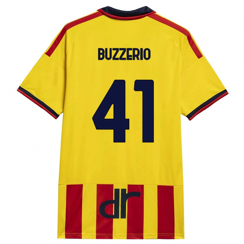 Danxen Mænd Mattia Buzzerio #41 Gul Rød Hjemmebane Spillertrøjer 2026/27 Trøje T-Shirt