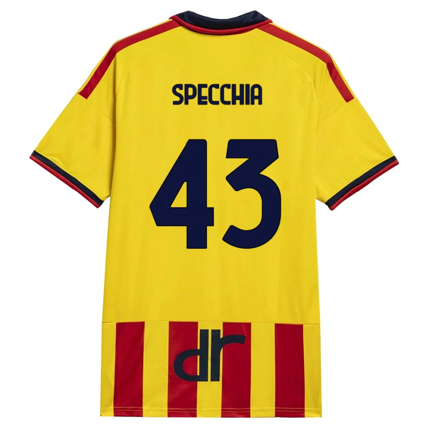 Danxen Mænd Marco Specchia #43 Gul Rød Hjemmebane Spillertrøjer 2026/27 Trøje T-Shirt