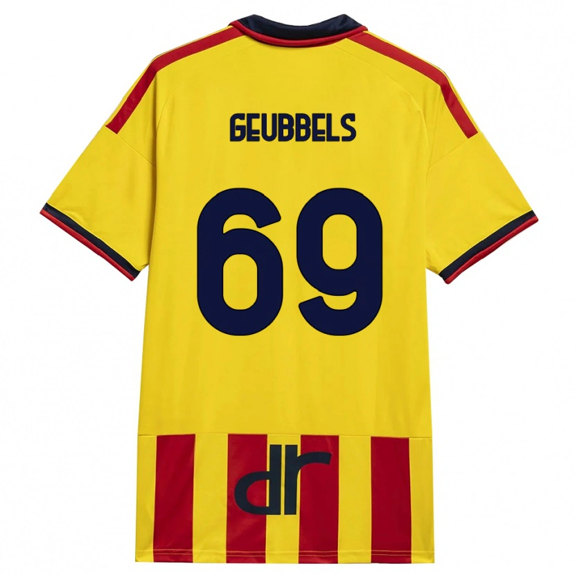 Danxen Mænd Willem Geubbels #69 Gul Rød Hjemmebane Spillertrøjer 2026/27 Trøje T-Shirt
