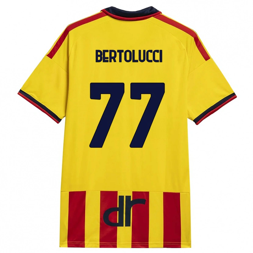Danxen Mænd Sandro Bertolucci #77 Gul Rød Hjemmebane Spillertrøjer 2026/27 Trøje T-Shirt