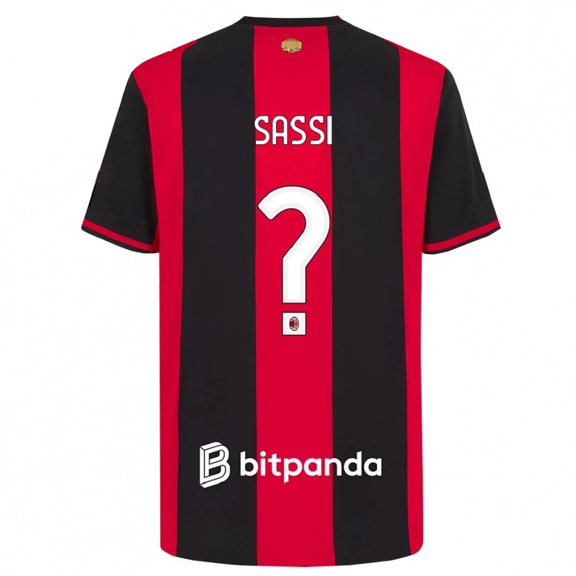 Danxen Mænd Simone Sassi #0 Rød Sort Hvid Hjemmebane Spillertrøjer 2026/27 Trøje T-Shirt