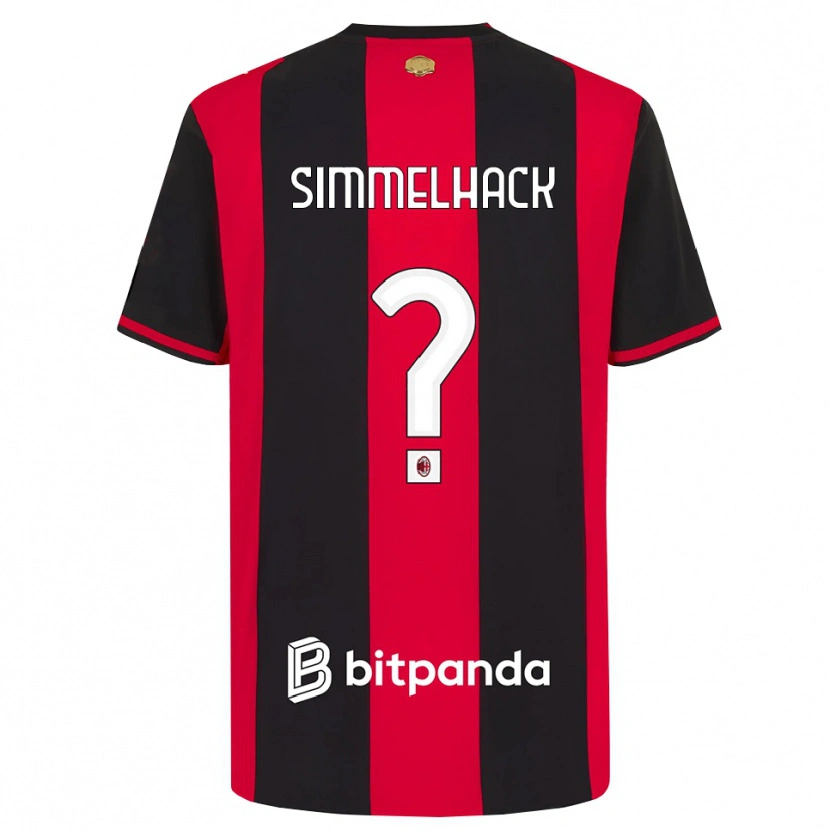Danxen Mænd Alexander Simmelhack #0 Rød Sort Hvid Hjemmebane Spillertrøjer 2026/27 Trøje T-Shirt