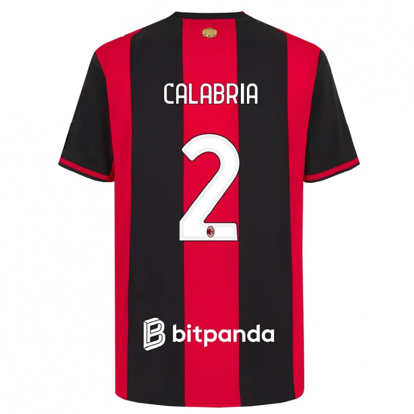 Danxen Mænd Davide Calabria #2 Rød Sort Hvid Hjemmebane Spillertrøjer 2026/27 Trøje T-Shirt