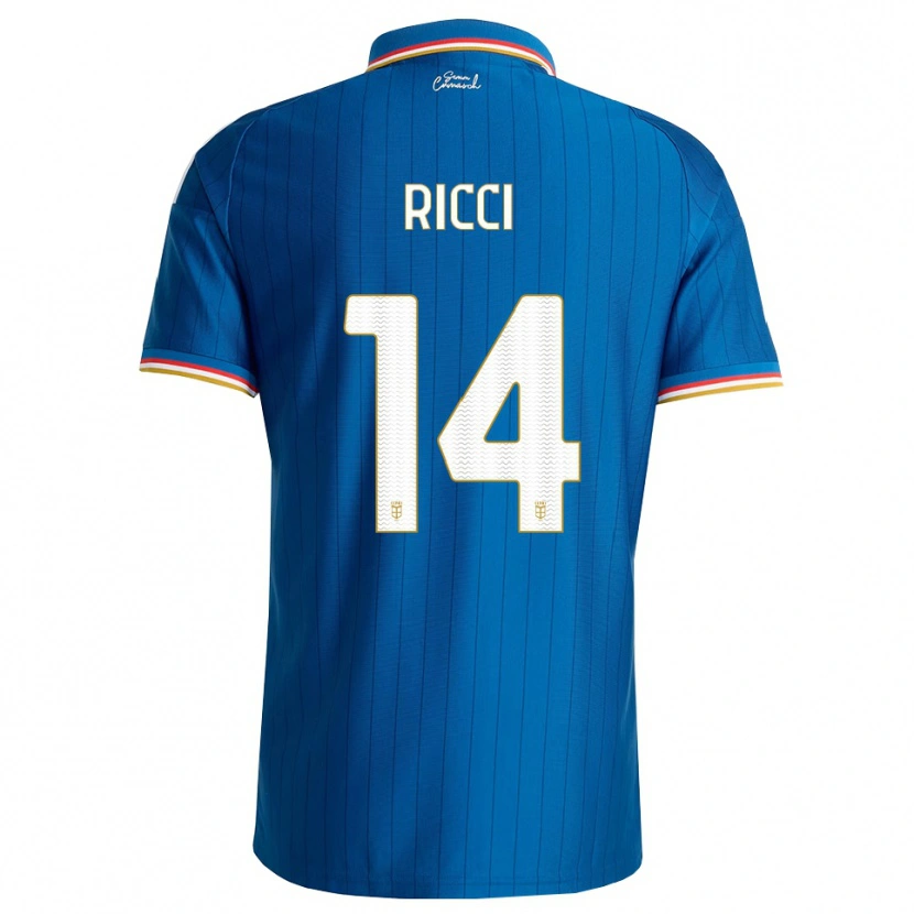 Danxen Mænd Samuele Ricci #14 Blå Hvid Rød Hjemmebane Spillertrøjer 2026/27 Trøje T-Shirt