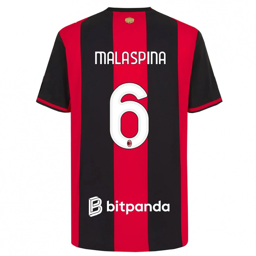 Danxen Mænd Mattia Malaspina #6 Rød Sort Hvid Hjemmebane Spillertrøjer 2026/27 Trøje T-Shirt