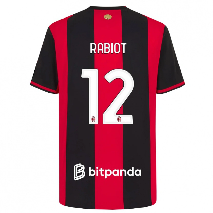 Danxen Mænd Adrien Rabiot #12 Rød Sort Hvid Hjemmebane Spillertrøjer 2026/27 Trøje T-Shirt