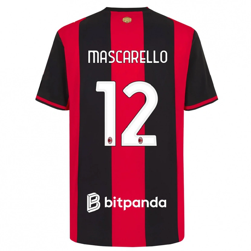 Danxen Mænd Marta Mascarello #12 Rød Sort Hvid Hjemmebane Spillertrøjer 2026/27 Trøje T-Shirt
