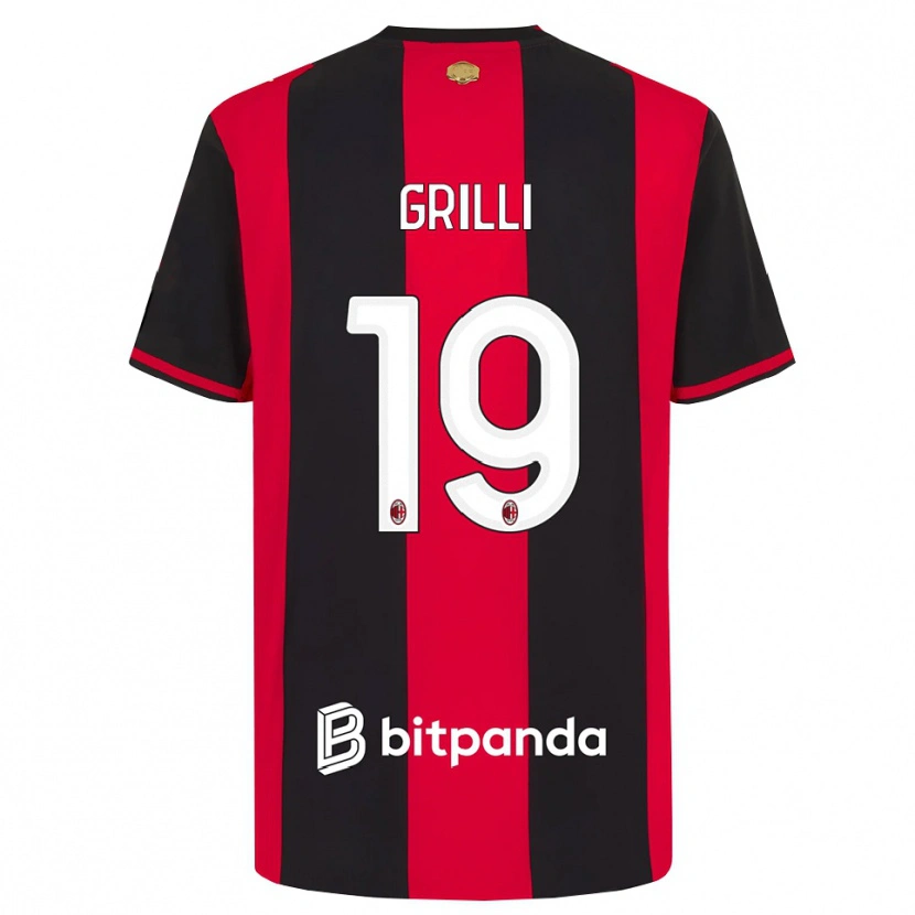 Danxen Mænd Lorenzo Grilli #19 Rød Sort Hvid Hjemmebane Spillertrøjer 2026/27 Trøje T-Shirt