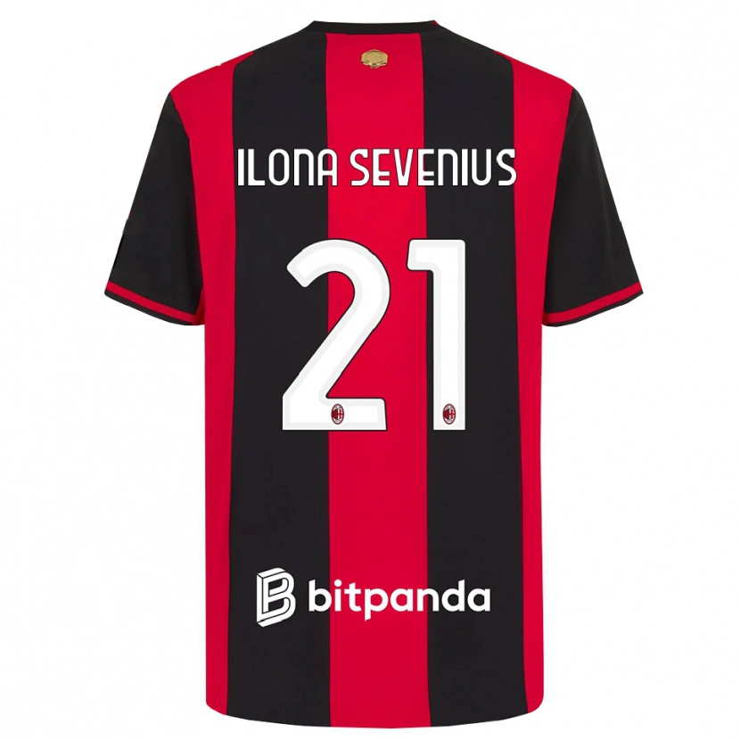 Danxen Mænd Oona Ilona Sevenius #21 Rød Sort Hvid Hjemmebane Spillertrøjer 2026/27 Trøje T-Shirt