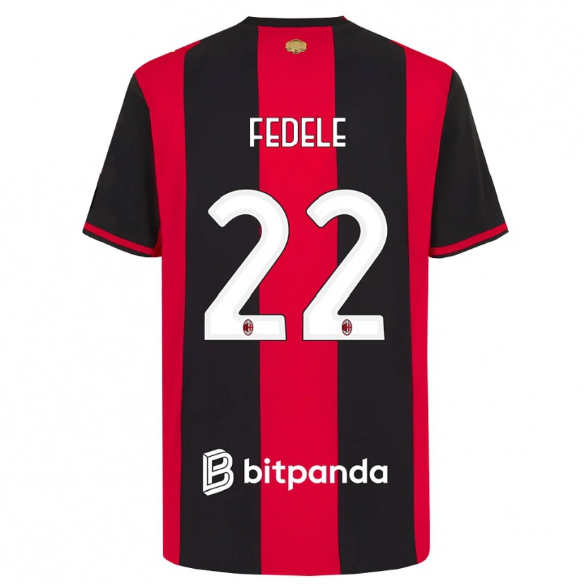 Danxen Mænd Noemi Fedele #22 Rød Sort Hvid Hjemmebane Spillertrøjer 2026/27 Trøje T-Shirt