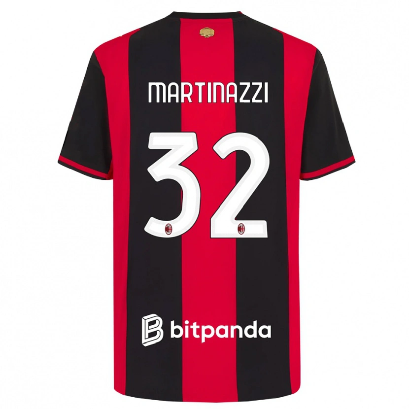 Danxen Mænd Luca Martinazzi #32 Rød Sort Hvid Hjemmebane Spillertrøjer 2026/27 Trøje T-Shirt