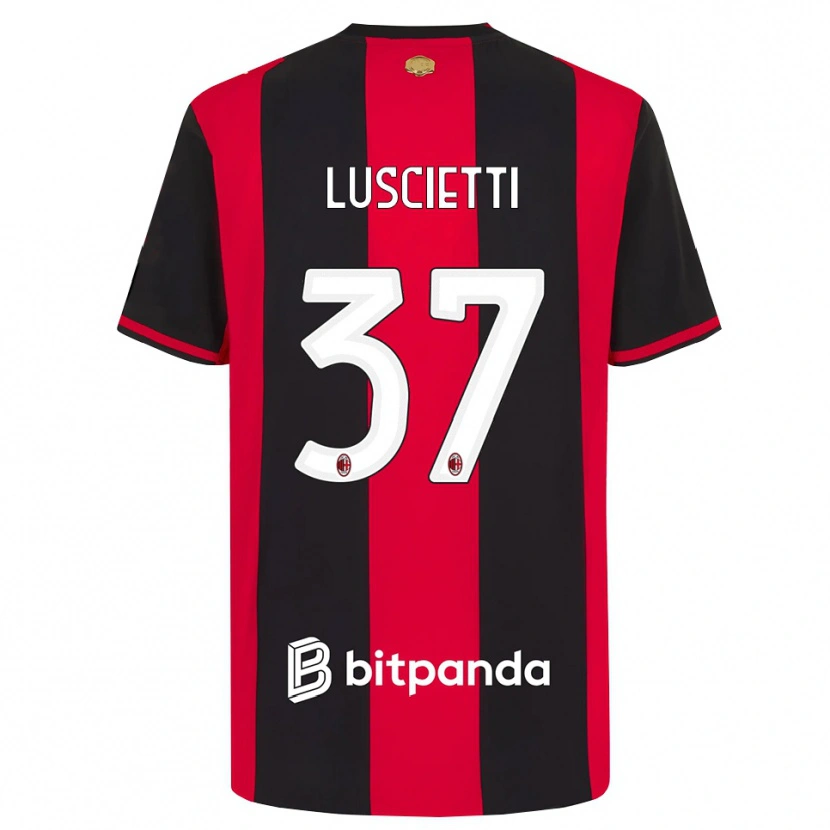 Danxen Mænd Abebe Luscietti #37 Rød Sort Hvid Hjemmebane Spillertrøjer 2026/27 Trøje T-Shirt