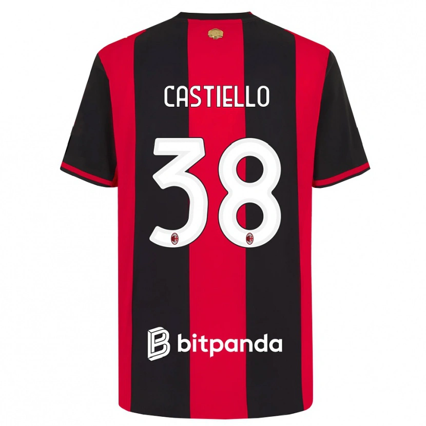Danxen Mænd Alex Castiello #38 Rød Sort Hvid Hjemmebane Spillertrøjer 2026/27 Trøje T-Shirt