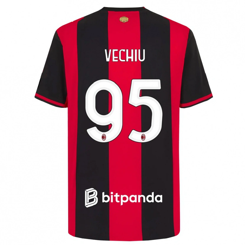 Danxen Mænd Christian Vechiu #95 Rød Sort Hvid Hjemmebane Spillertrøjer 2026/27 Trøje T-Shirt