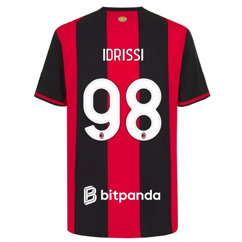 Danxen Mænd Yahya Idrissi #98 Rød Sort Hvid Hjemmebane Spillertrøjer 2026/27 Trøje T-Shirt