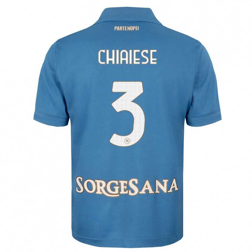 Danxen Mænd Riccardo Chiaiese #3 Tågeblå Hvid Hjemmebane Spillertrøjer 2026/27 Trøje T-Shirt