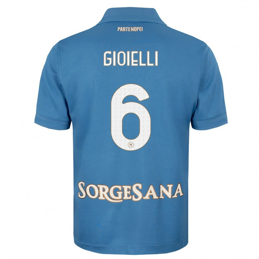Danxen Mænd Francesco Pio Gioielli #6 Tågeblå Hvid Hjemmebane Spillertrøjer 2026/27 Trøje T-Shirt