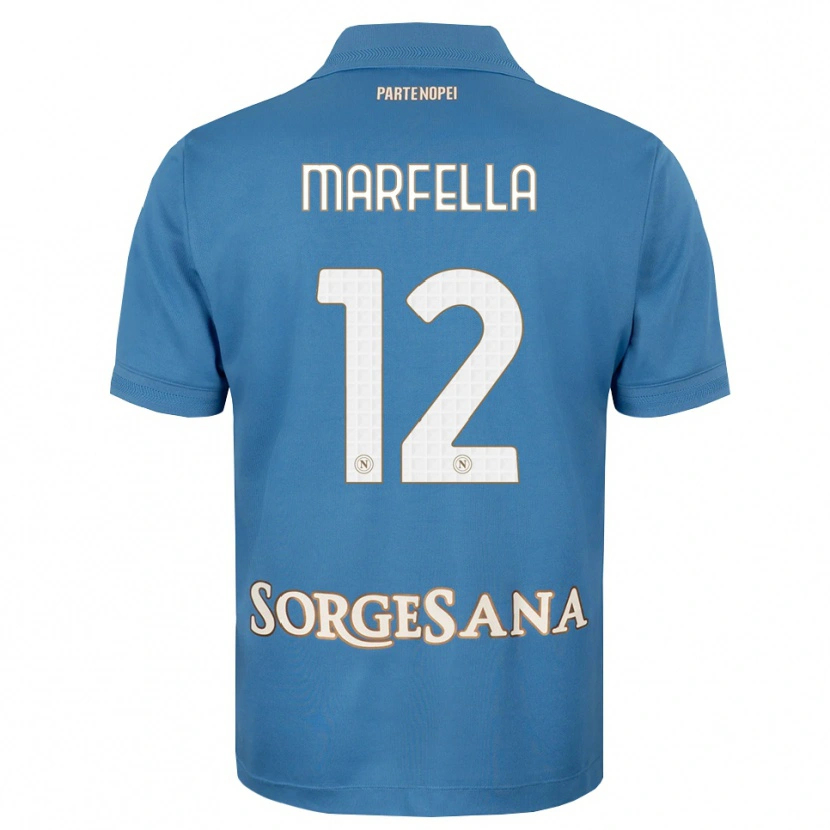 Danxen Mænd Davide Marfella #12 Tågeblå Hvid Hjemmebane Spillertrøjer 2026/27 Trøje T-Shirt
