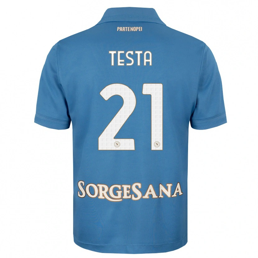 Danxen Mænd Vincenzo Testa #21 Tågeblå Hvid Hjemmebane Spillertrøjer 2026/27 Trøje T-Shirt