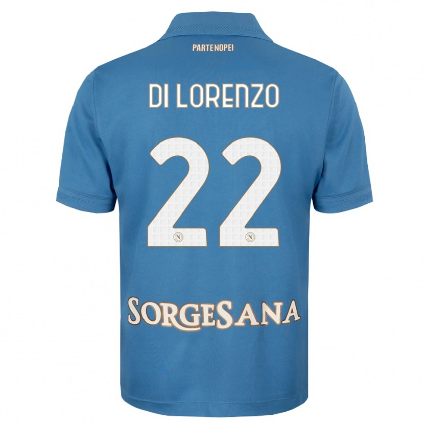 Danxen Mænd Giovanni Di Lorenzo #22 Tågeblå Hvid Hjemmebane Spillertrøjer 2026/27 Trøje T-Shirt