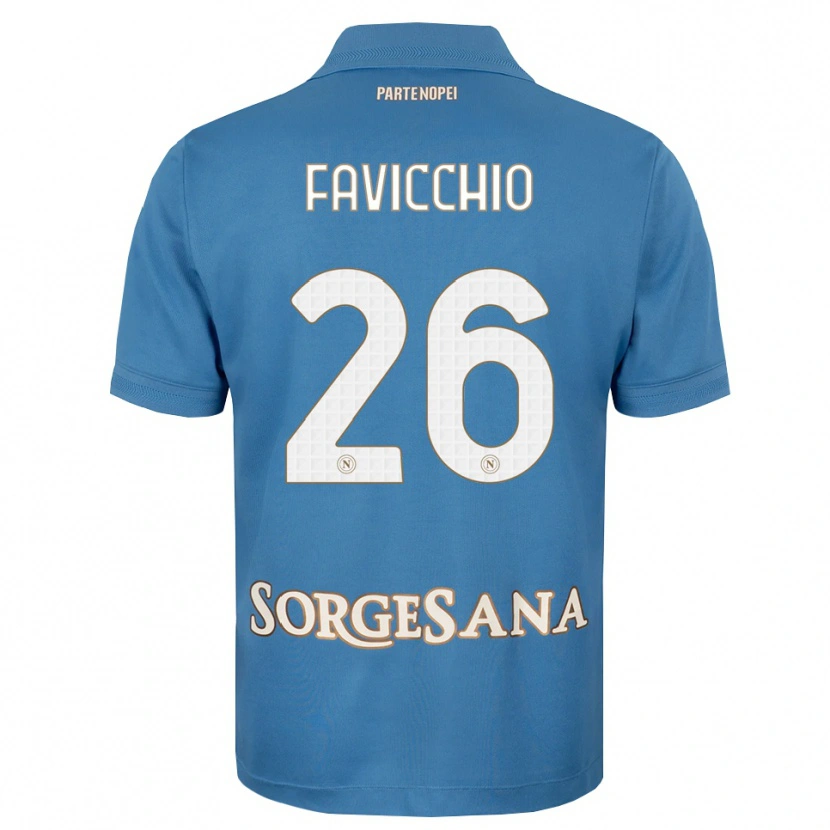 Danxen Mænd Elia Favicchio #26 Tågeblå Hvid Hjemmebane Spillertrøjer 2026/27 Trøje T-Shirt