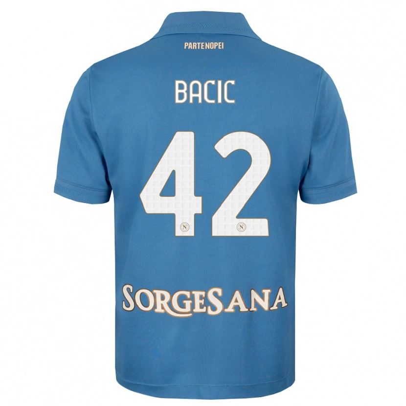 Danxen Mænd Doris Bačić #42 Tågeblå Hvid Hjemmebane Spillertrøjer 2026/27 Trøje T-Shirt