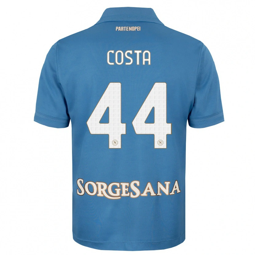 Danxen Mænd Filippo Costa #44 Tågeblå Hvid Hjemmebane Spillertrøjer 2026/27 Trøje T-Shirt