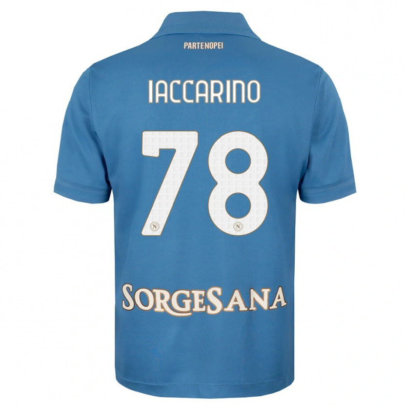 Danxen Mænd Gennaro Iaccarino #78 Tågeblå Hvid Hjemmebane Spillertrøjer 2026/27 Trøje T-Shirt