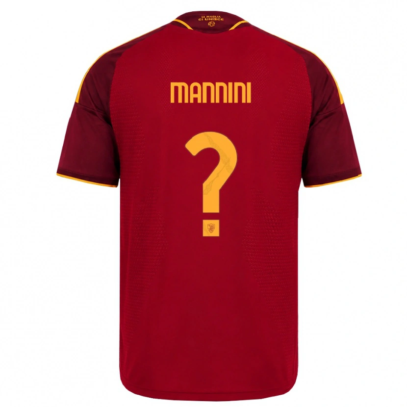 Danxen Mænd Mattia Mannini #0 Rød Gylden Gul Hjemmebane Spillertrøjer 2026/27 Trøje T-Shirt