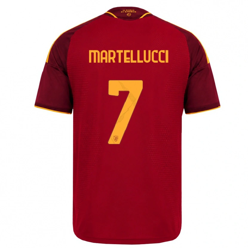 Danxen Mænd Federico Martellucci #7 Rød Gylden Gul Hjemmebane Spillertrøjer 2026/27 Trøje T-Shirt