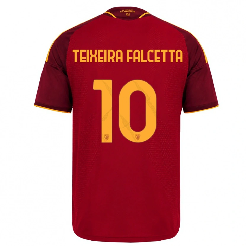 Danxen Mænd Pietro Teixeira Falcetta #10 Rød Gylden Gul Hjemmebane Spillertrøjer 2026/27 Trøje T-Shirt