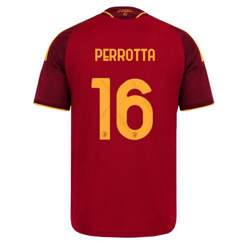 Danxen Mænd Mathias Perrotta #16 Rød Gylden Gul Hjemmebane Spillertrøjer 2026/27 Trøje T-Shirt