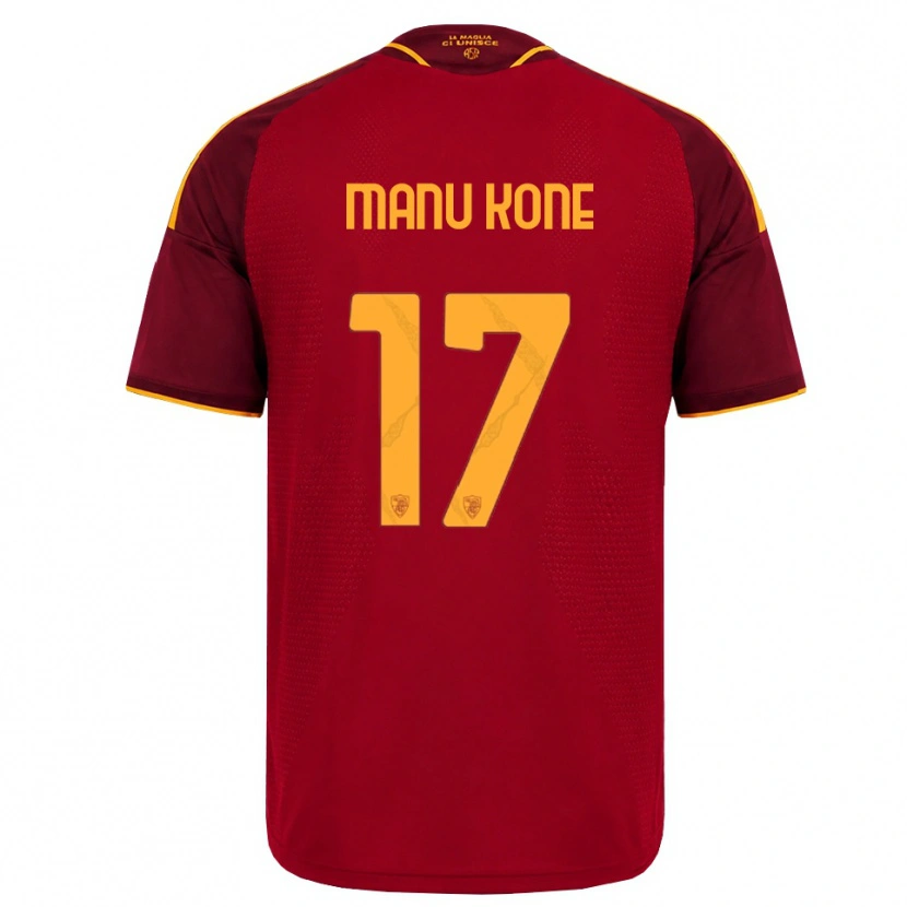 Danxen Mænd Manu Koné #17 Rød Gylden Gul Hjemmebane Spillertrøjer 2026/27 Trøje T-Shirt