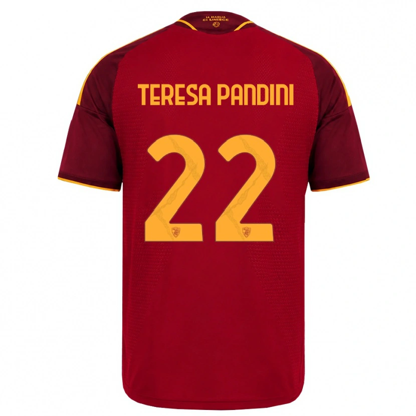 Danxen Mænd Marta Teresa Pandini #22 Rød Gylden Gul Hjemmebane Spillertrøjer 2026/27 Trøje T-Shirt